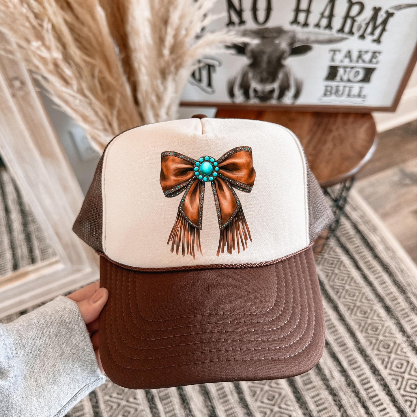 Country girl Trucker Hat, Cowgirl hat with bow