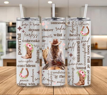 Cowhide and Tooled leather look Tumbler