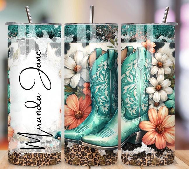 Cowhide and Tooled leather look Tumbler